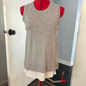 Sleeveless twofer sweater vest